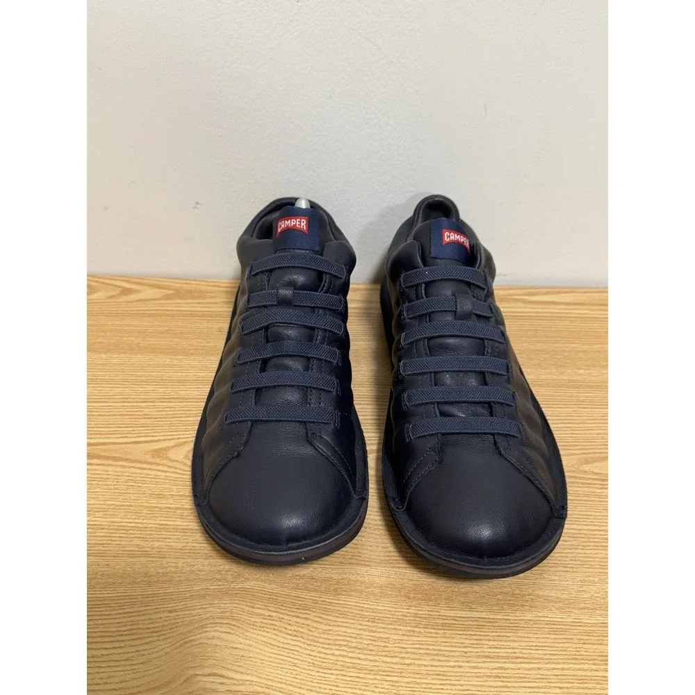 Camper Beetle Leather Derby Shoes Sneakers Mens Size 43 EU Navy Blue Slip On